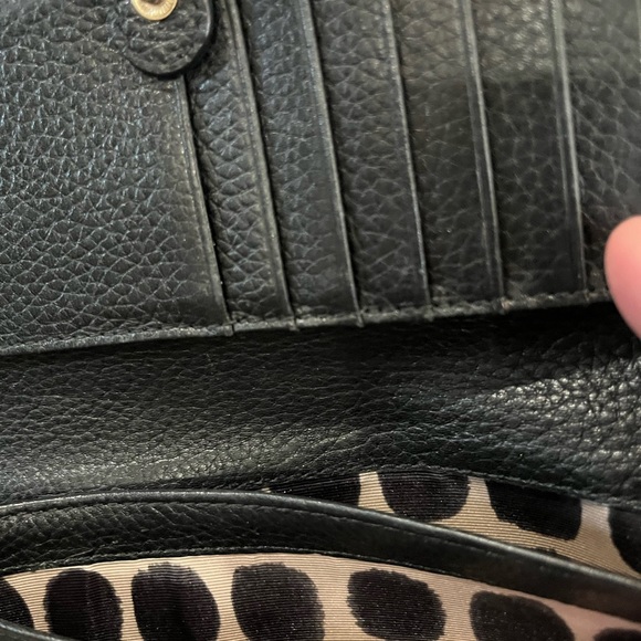 Kate Spade Black Leather Clutch with Gold Accents - Picture 5 of 7